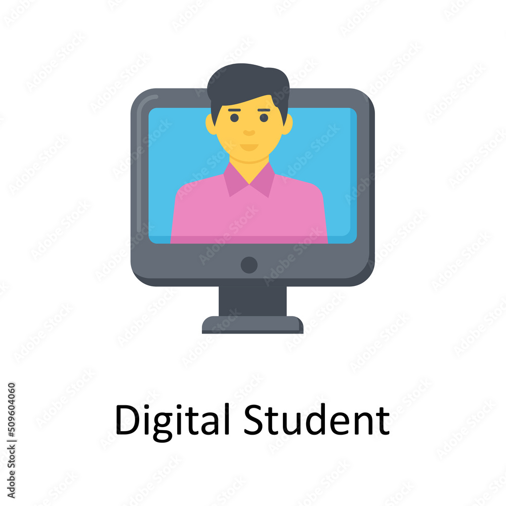 Digital Student vector flat icon for web isolated on white background EPS 10 file Digital Student vector flat icon for web isolated on white background EPS 10 file