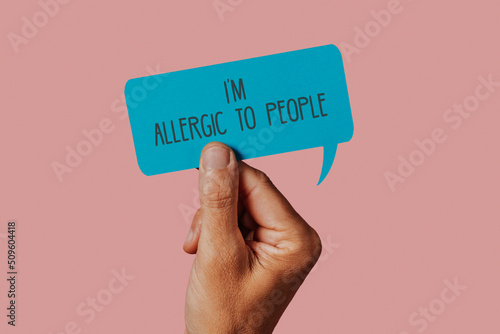 text I am allergic to people in a sign photo