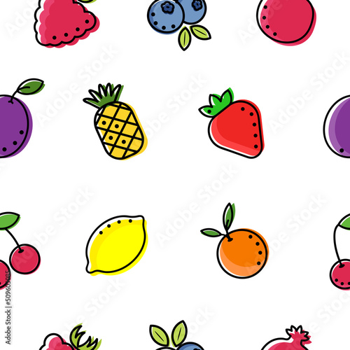 Fototapeta Naklejka Na Ścianę i Meble -  seamless pattern fruits