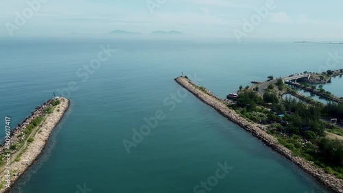 Aerial view of Ulee Lheue harbor, Aceh, Indonesia. photo