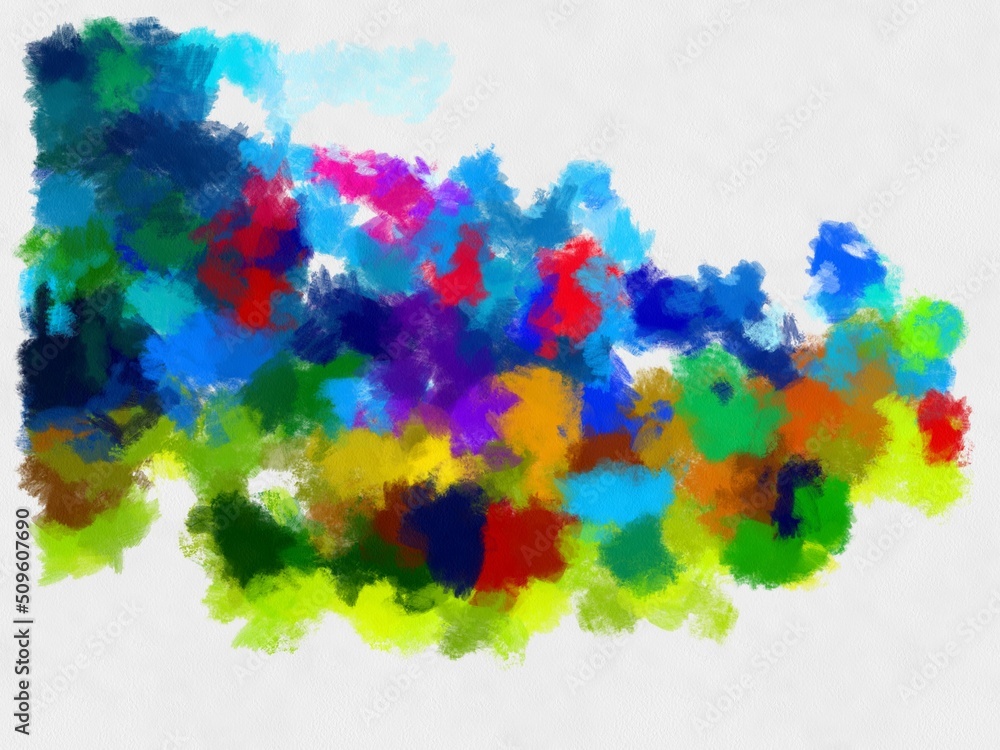 Obraz premium Illustration style background image abstract pattern various vibrant colors watercolor style illustration impressionist painting.