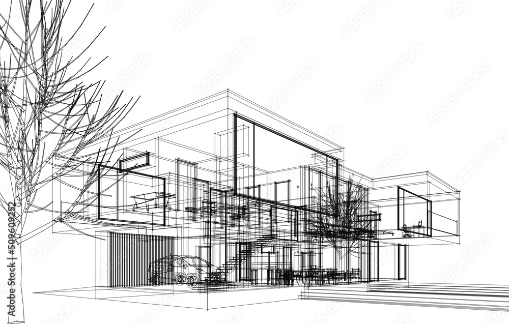 3d rendering of modern house