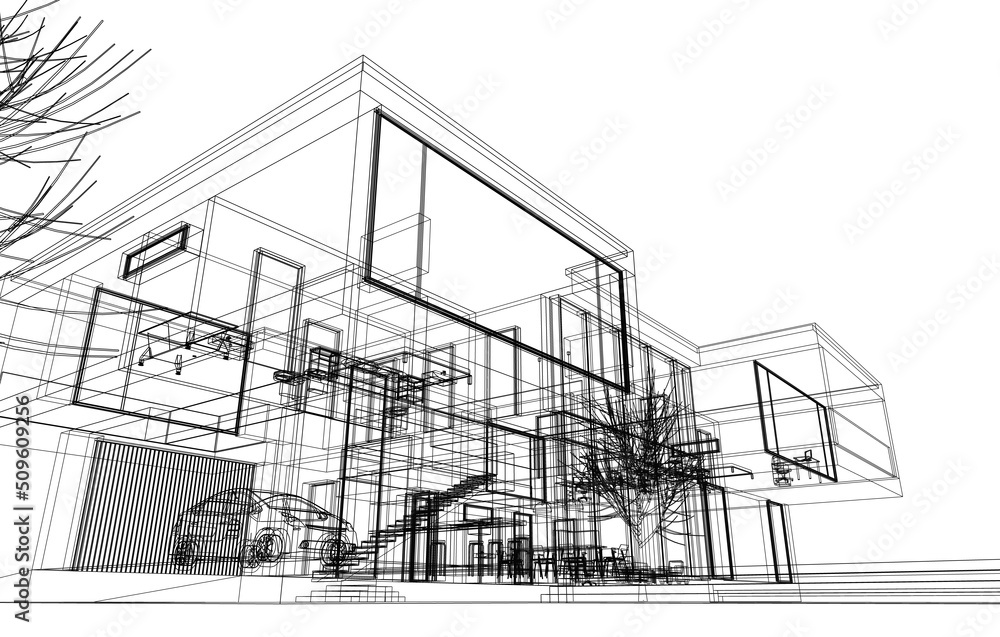 3d rendering of modern house