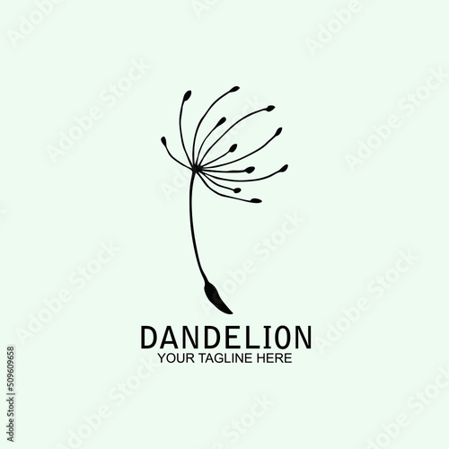 Vector trendy icon and logo of dandelion seed for you. Template for business brand