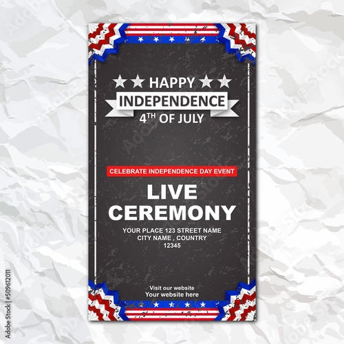 happy independence day 4th july instagram stories social media post template banner poster photo