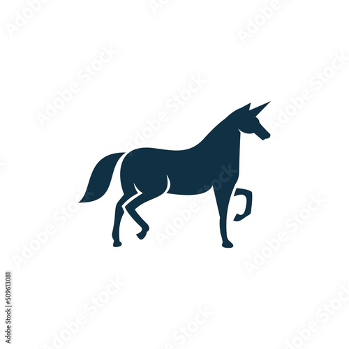 Running horse logo template isolated on white background