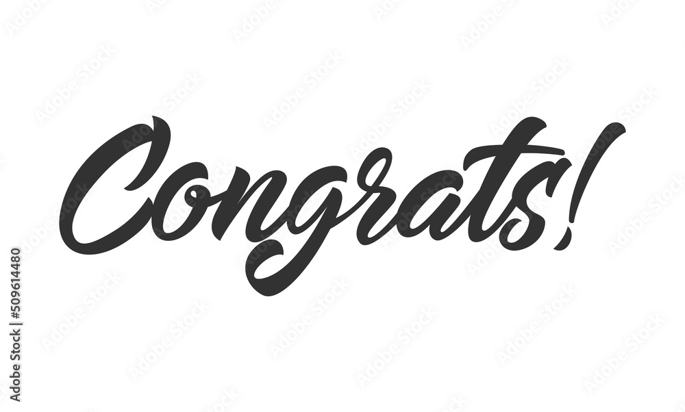 Congrats lettering on white background Congrats lettering on white background