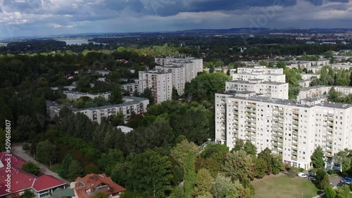 Drone Footage Flying in Budapest, Hungary, View of Buildings