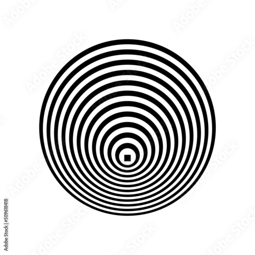 Abstract geometric circle design element. 3D illusion.