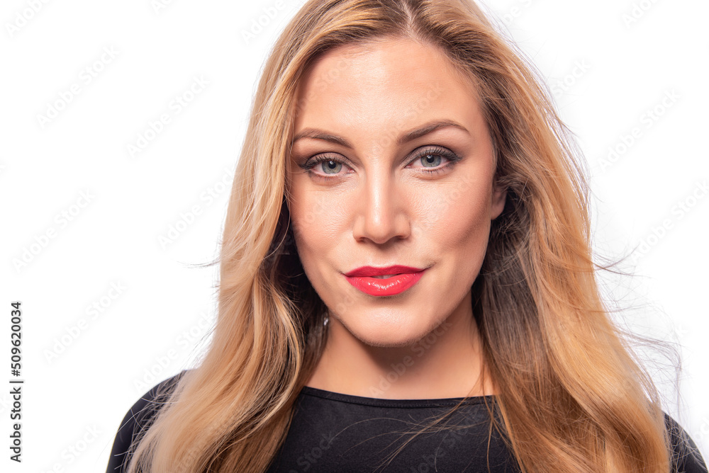Beautiful woman. Close-up portrait of a blonde woman. Beautiful woman. Close-up portrait of a blonde woman.