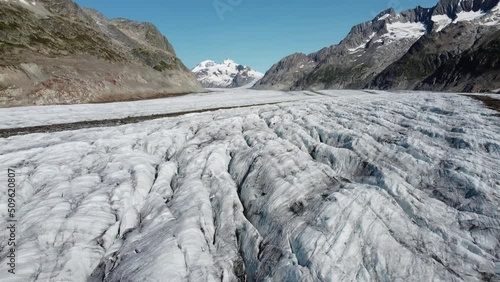Wallpaper Mural Aerial view of Great Aletsch Glacier, Alps, Switzerland. Drone footage 4K. Torontodigital.ca