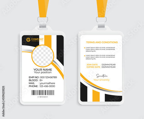 Modern and creative corporate company employee id card template