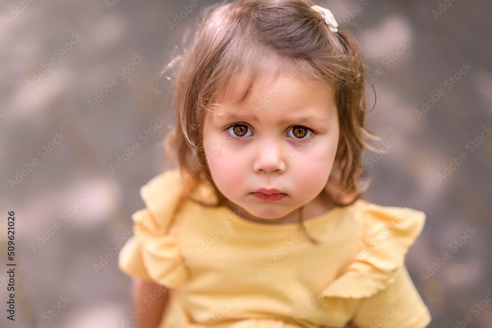 cute toddler girl two years outside in forest cute toddler girl two years outside in forest