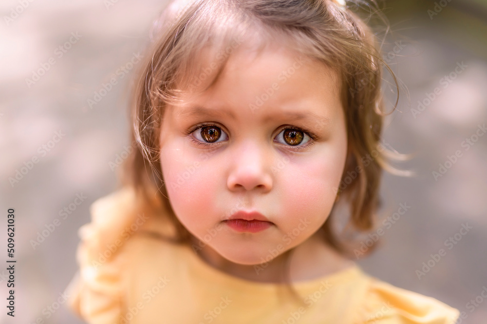 cute toddler girl two years outside in forest cute toddler girl two years outside in forest