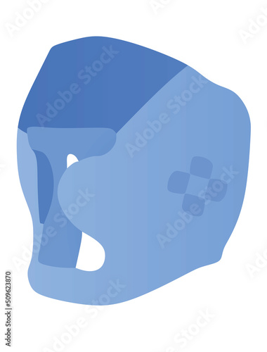 Blue boxing helmet. vector illustration