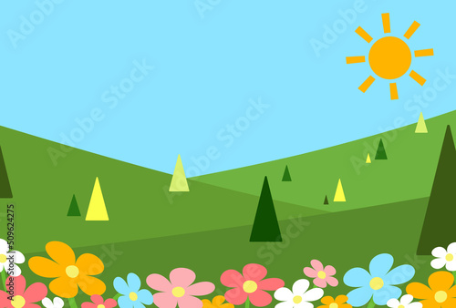 背景イラスト_山の風景