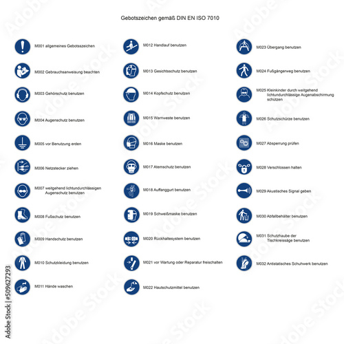 Gebotszeichen nach DIN EN ISO 7010 / ASR A1.3