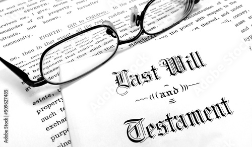 Last Will and Testament with Glasses Estate Planning