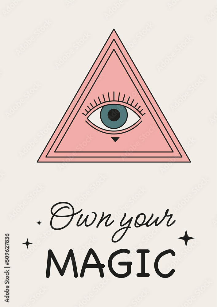 custom made wallpaper toronto digitalAll seeing eye of god in sacred geometry triangle, masonry and illuminati symbol, vector logo or emblem design element. Vector illustration on a light background