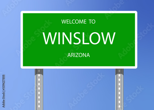 Vector Signage-Welcome to Winslow, Arizona	 photo