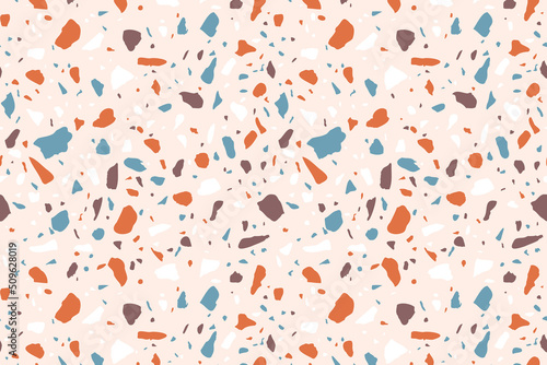 Vector Terrazzo pattern horizontal background. Abstract color italian floorin...