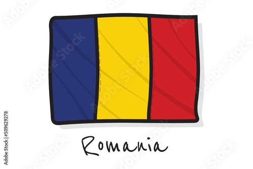 Romania country flag vector illustration suitable for multiple purpose