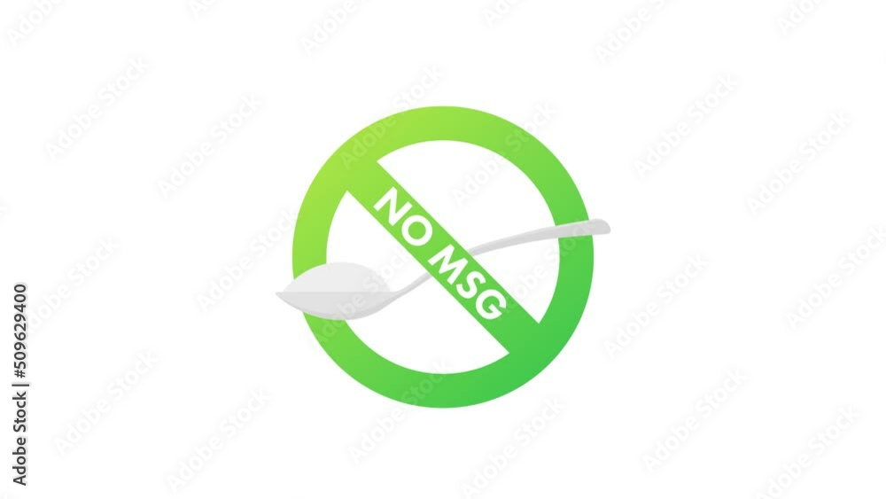 Msg free. Glutamate no added food package icon. Monosodium glutamate. Motion graphics 4k Msg free. Glutamate no added food package icon. Monosodium glutamate. Motion graphics 4k