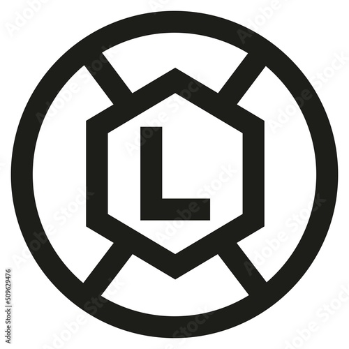 Simple vector outline black and white legend icon. Round pictogram with bold lines. Line thickness editable