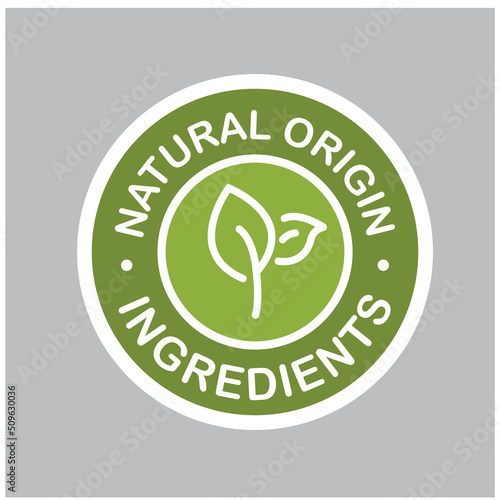 Made with organic natural ingredients, green round rubber stamp, icon.