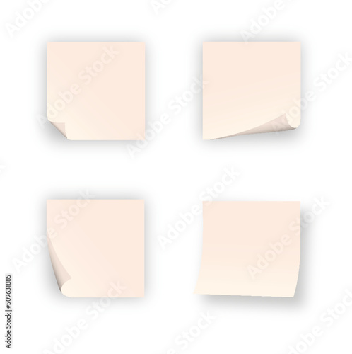 Vector post-its template, mockup for notes