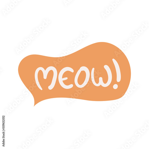 Tableau sur toile meow word in bubble