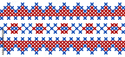 Scheme for embroidery stripe Scandinavian style