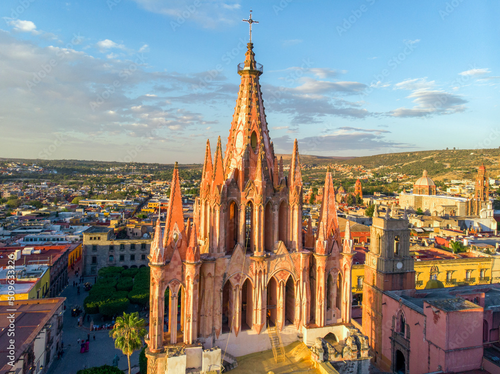 Obraz premium Aerial view of San Miguel de Allende in Guanajuato, Mexico