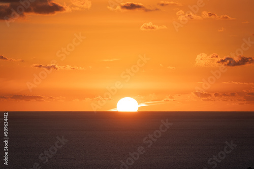 Fototapeta Naklejka Na Ścianę i Meble -  orange sunset over the sea