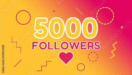 Thank you 5000 followers set banner, poster.