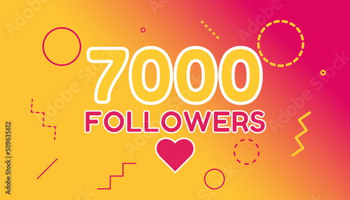 Thank you 7000 followers set banner, poster.