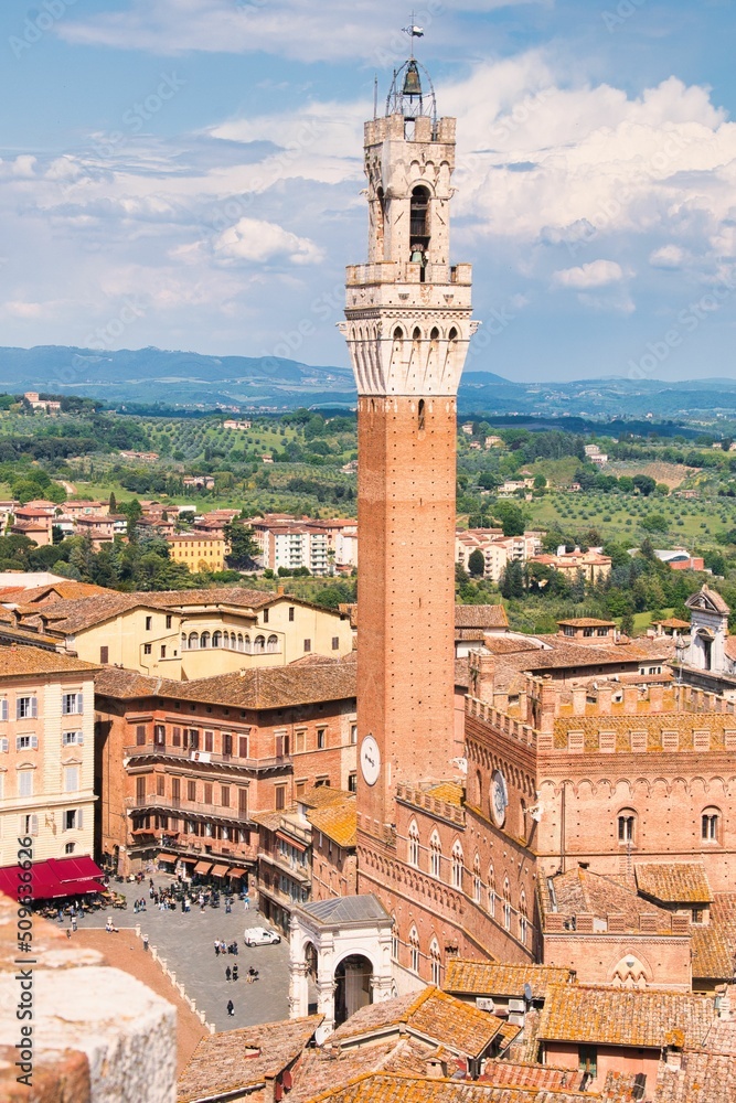 Panoramica de Siena. Piazza del campo