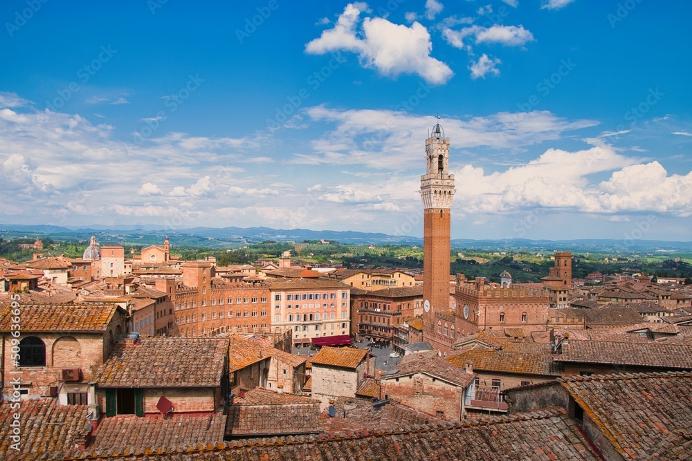 Panoramica de Siena. Piazza del campo