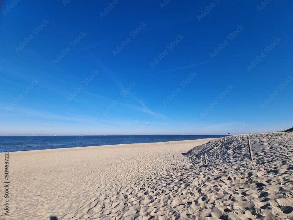 Endless expanse on the beach of North Holland, the Netherlands, here near Julianadorp Endless expanse on the beach of North Holland, the Netherlands, here near Julianadorp