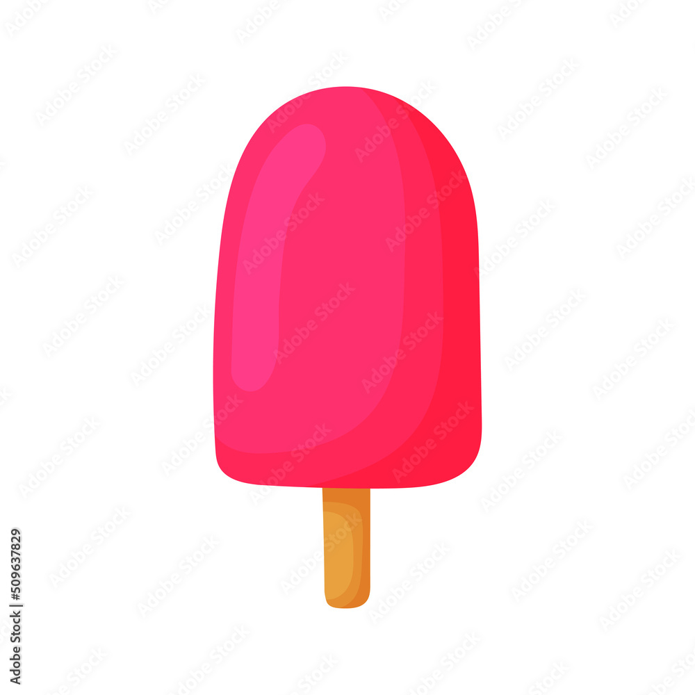 Cartoon cute ice-cream. Design sketch element for menu cafe, bistro, gelateria, restaurant, label and packaging. Vector isolated colorful illustration. Cartoon cute ice-cream. Design sketch element for menu cafe, bistro, gelateria, restaurant, label and packaging. Vector isolated colorful illustration.