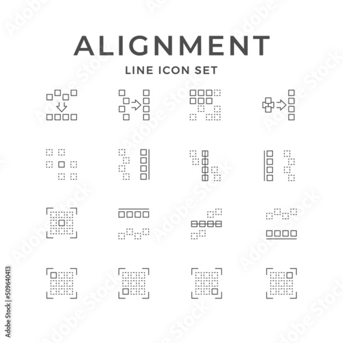 Set line icons of alignment