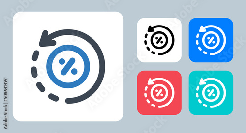 Cash Back icon - vector illustration . Cashback, Discount, Money, Cash, Back, Credit, Percent, Shopping, line, outline, flat, icons .