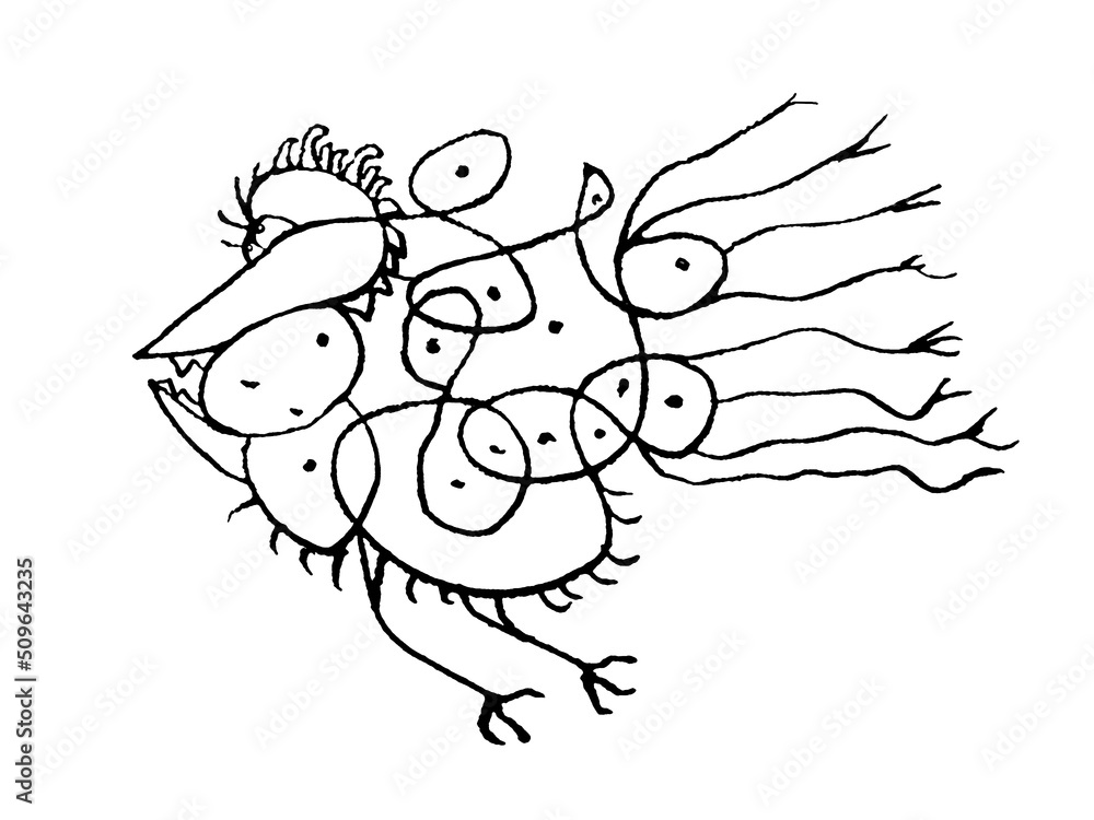 Fantasy Bird Flying Drawing