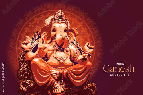 happy Ganesh Chaturthi greetings. vector illustration design.