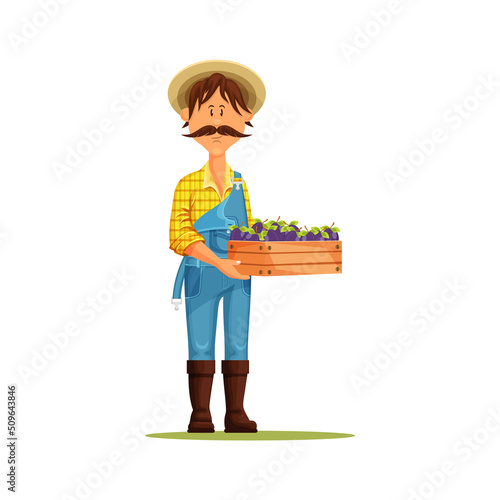 Gardener or farmer, vector icon or clipart.