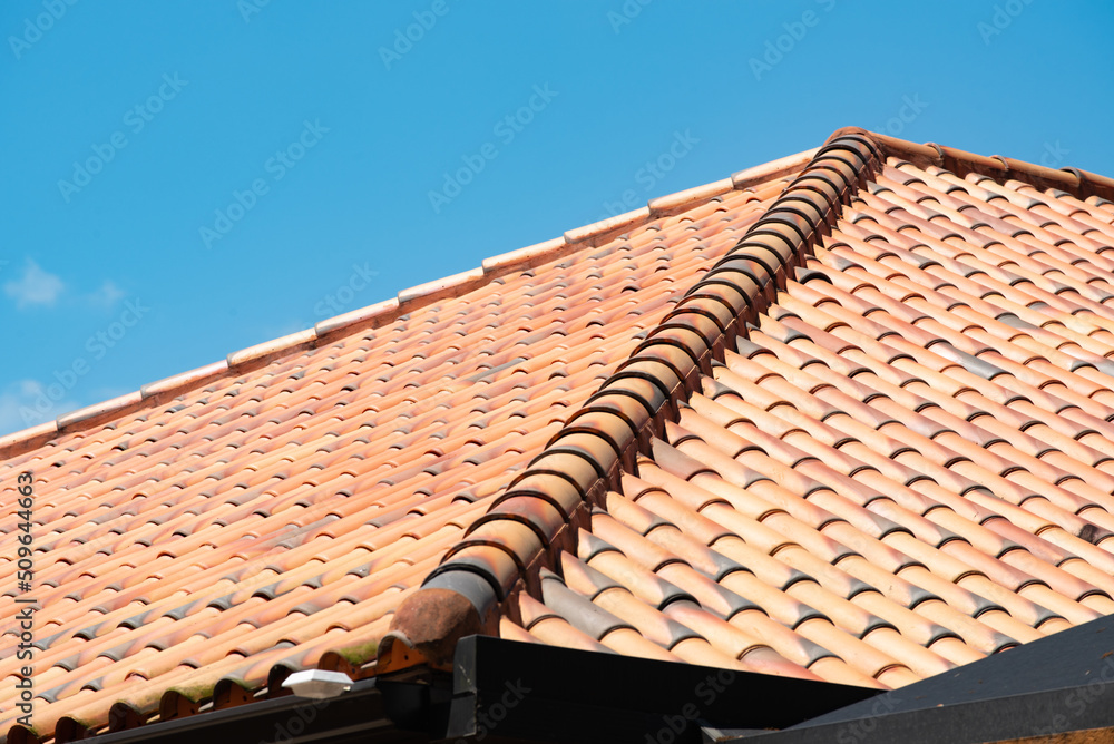 Naklejka premium the roof covered with tiles