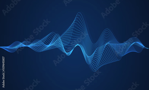 Blue digital equalizer background. Sound wave background