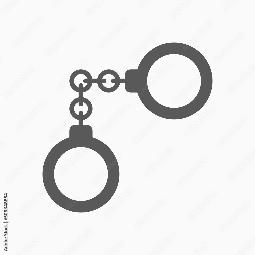 Handcuffs icon, manacles vector, shackles illustration Stock Vector