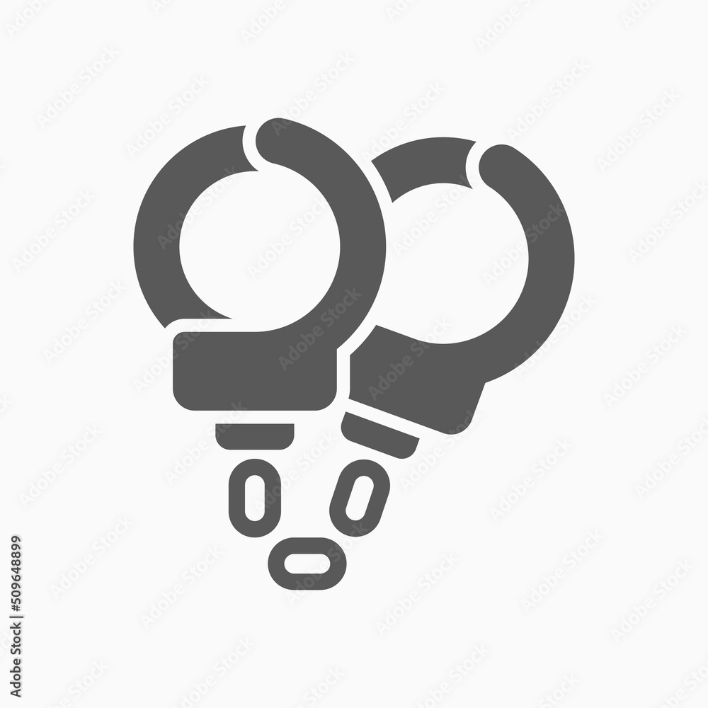 Handcuffs icon, manacles vector, shackles illustration Handcuffs icon, manacles vector, shackles illustration