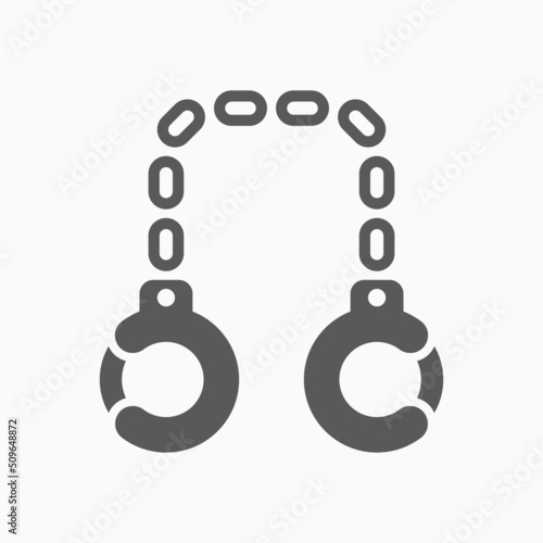 Handcuffs icon, manacles vector, shackles illustration